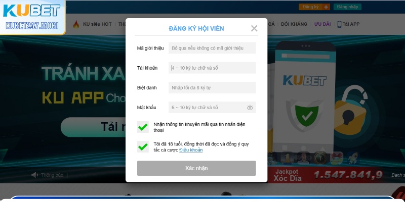 Lý do đăng ký KUBET