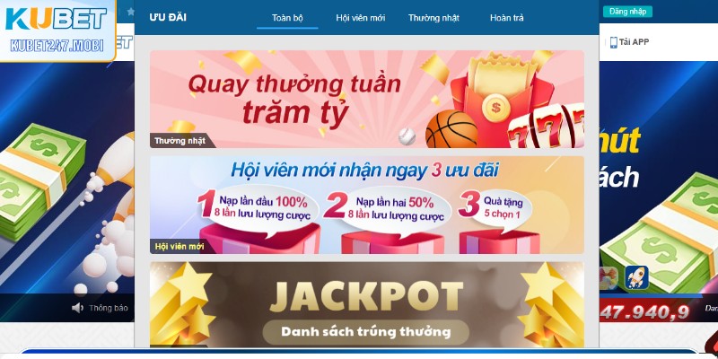Ưu đãi khi nạp tiền